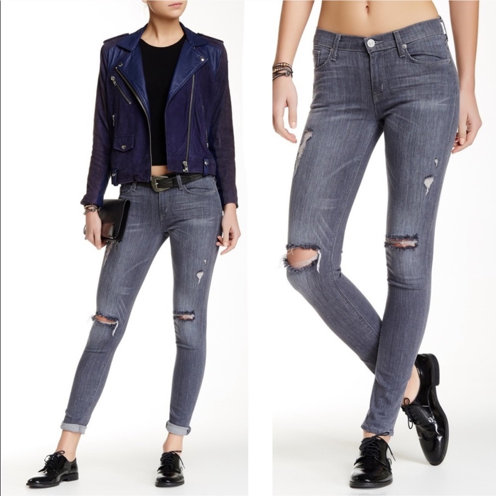 Hudson shine mid rise distressed  skinny size 29